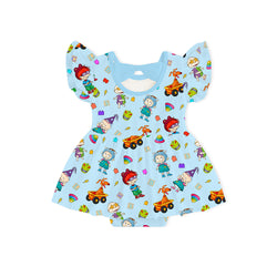 Naughty Diaper Family Dinosaur Twirl Dress With Bodysuit