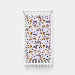 Halloween Bear Pumpkin Bat Bamboo Fitted Crib Sheet