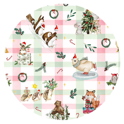 Festive Plaid Woodland Bamboo Zipper Romper Pajamas