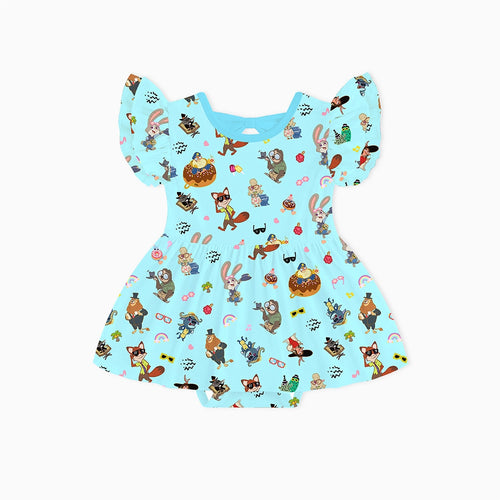 Crazy Zoo Mom&Me Blue Bamboo Family Short Matching Pajamas