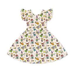 Naughty Diaper Family Kids Bamboo Short Sleeves Dress