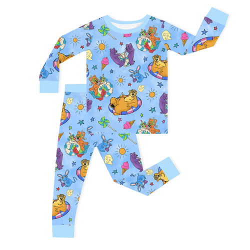 Bear Summer Beach Kids Bamboo Two-Piece Pajama Set