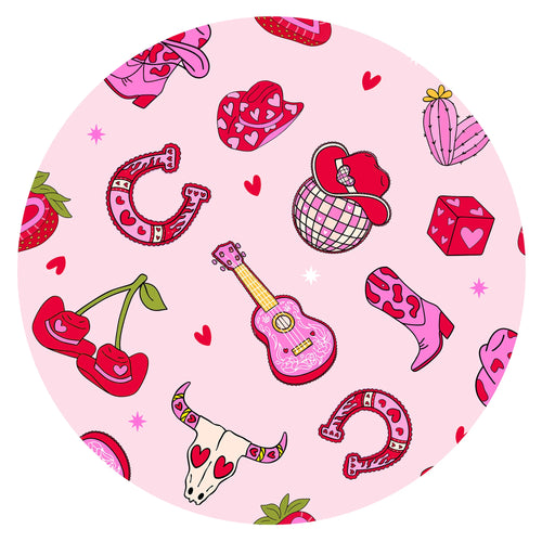 Valentine Western Cowgirl Bamboo Zipper Romper Pajamas