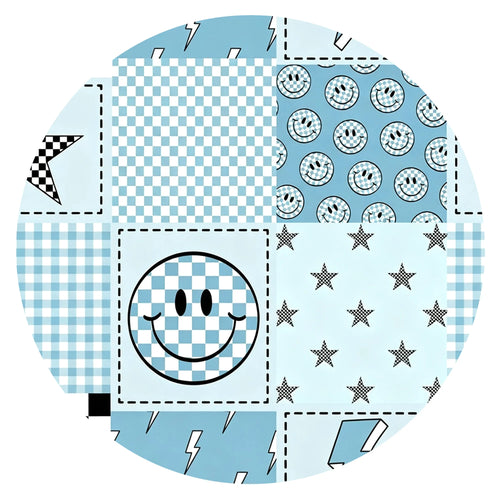 Electric Smiley Check Bamboo Zipper Romper Pajamas
