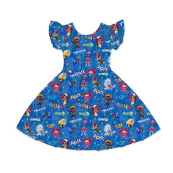 Magic Elves Cartoon Music Kids Bamboo Short Sleeves Dress