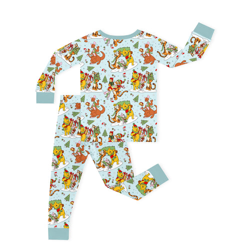 Christmas Snow Bear Friends Gift Kids Two-Piece Pajama Set
