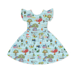 Bear Family Life Kids Bamboo Short Sleeves Dress