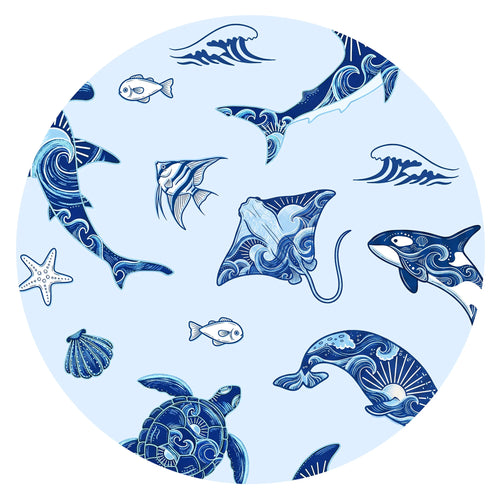 Ocean Wonders Marine Life Bamboo Zipper Romper Pajamas