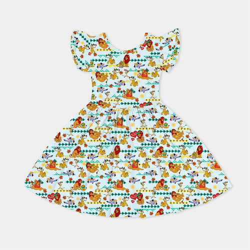 Father‘s Day Lion Kids Bamboo Short Sleeves Dress