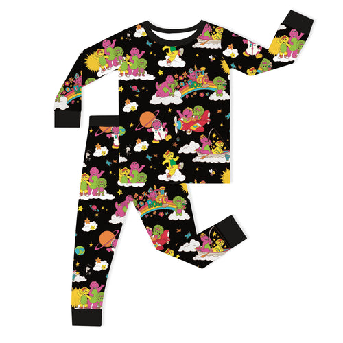 سباق Car Cartoon Kids Bamboo Short Pajama Set