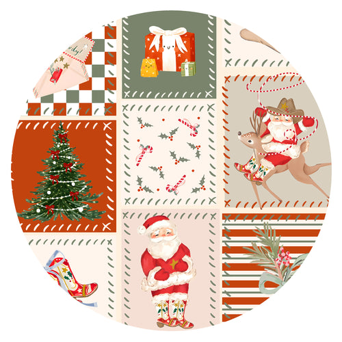 Christmas Western Patchwork Kids Bamboo Two-Piece Pajama Set