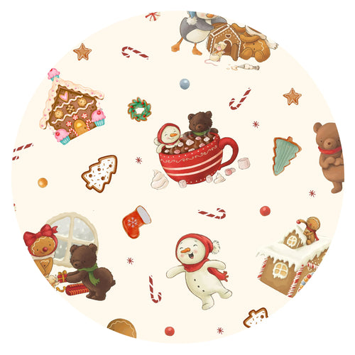 Gingerbread Bakery Bamboo Zipper Romper Pajamas