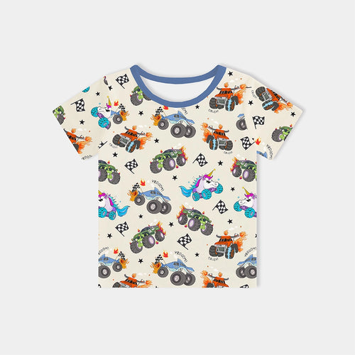 Monster Truck Kids Bamboo Short Top T-shirt