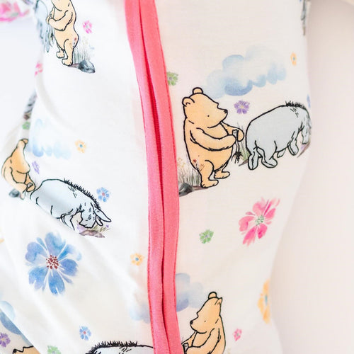 Cartoon Bears & Donkeys Pattern Bamboo Zipper Pajamas