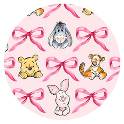 Sunny Bear and Pig Friends Bow Bamboo Blanket