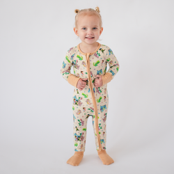 FancyPrince Dragon Adventure Baby Bamboo Zipper Romper Pajamas