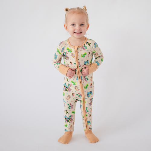 FancyPrince Dragon Adventure Baby Bamboo Zipper Romper Pajamas