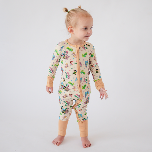 FancyPrince Dragon Adventure Baby Bamboo Zipper Romper Pajamas