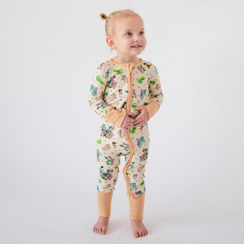 FancyPrince Dragon Adventure Baby Bamboo Zipper Romper Pajamas