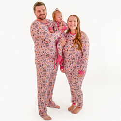 Halloween Witch Sisters Smell Children Purple Bamboo Family Matching Pajamas