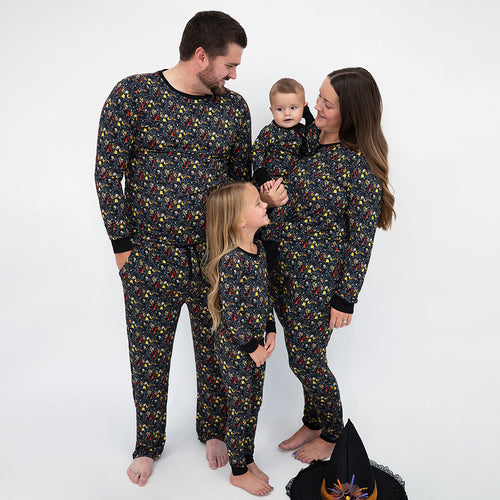 Bear's & Mother's Bear Purple Bamboo Family مطابقة البيجامات