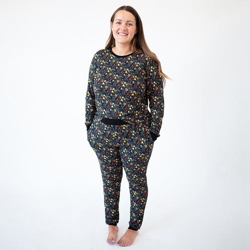 Bear's & Mother's Bear Purple Bamboo Family مطابقة البيجامات