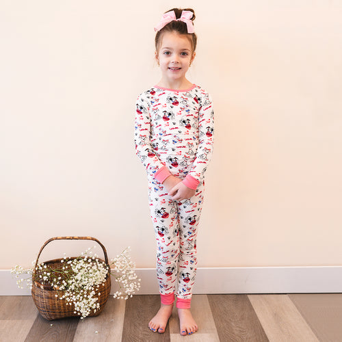 FancyPrince Valentine Dalmatians Kids Bamboo Two-Piece Pajama Set