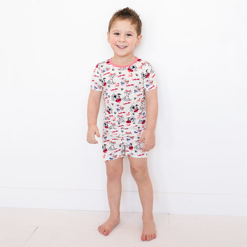 FancyPrince Valentine Dalmatians Kids Bamboo Short Two-Piece Pajama Set