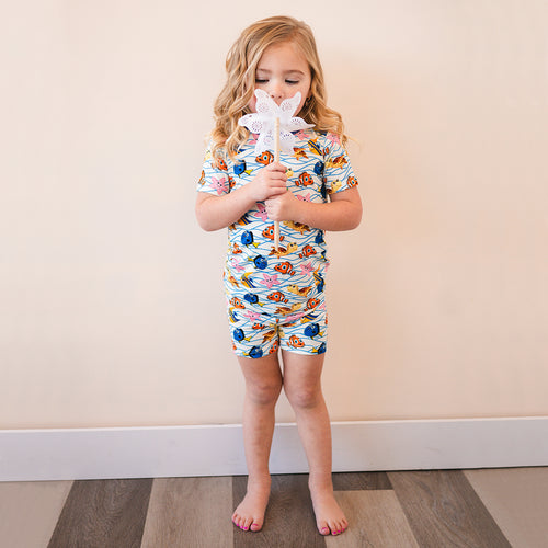 FancyPrince Marine Animals Kids Bamboo Short Two-Piece Pajama Set