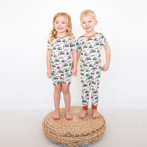 PREORDER FancyPrince Animal Car Farm Kid Brown Bamboo Two-Piece Pajama Set