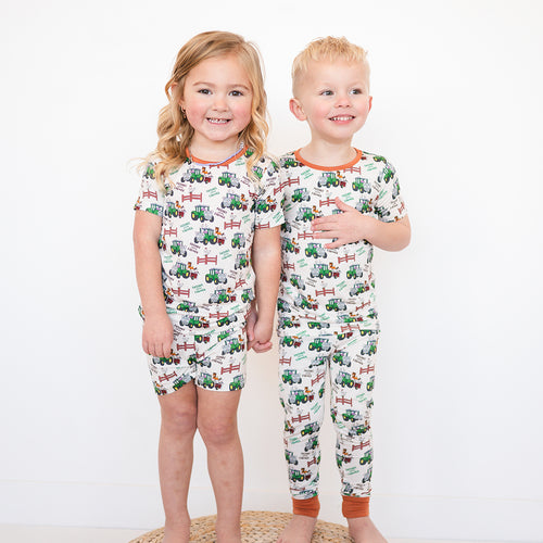 PREORDER FancyPrince Animal Car Farm Kid Brown Bamboo Two-Piece Pajama Set