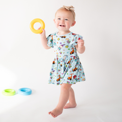 Naughty Diaper Family Dinosaur Twirl Dress With Bodysuit