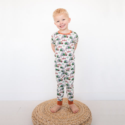 PREORDER FancyPrince Animal Car Farm Kid Brown Bamboo Two-Piece Pajama Set