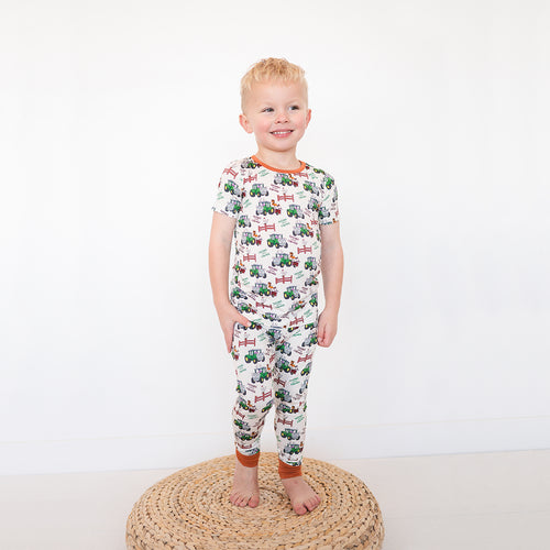 PREORDER FancyPrince Animal Car Farm Kid Brown Bamboo Two-Piece Pajama Set