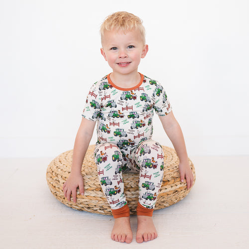 PREORDER FancyPrince Animal Car Farm Kid Brown Bamboo Two-Piece Pajama Set