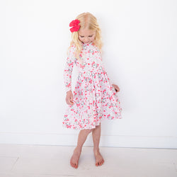 PREORDER FancyPrince Valentine's Day Girl's Bow Cat Kid Bamboo Long Sleeve Dress