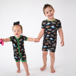 Monster Truck Kids Bamboo Short Two-Piece Pajama Set