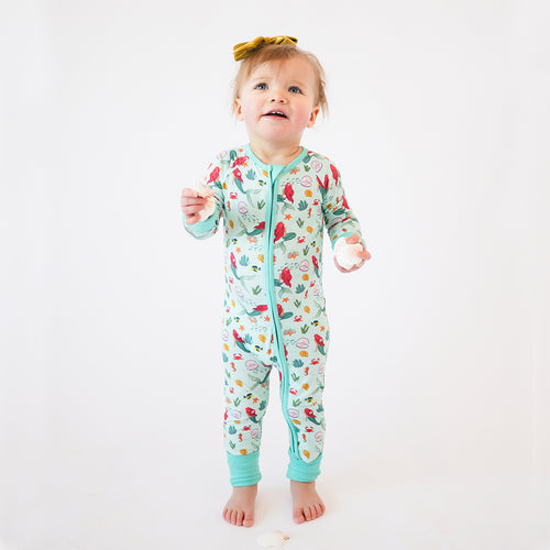 FancyPrince Little Mermaid Baby Bamboo Zipper Romper Pajamas