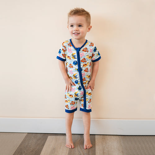 FancyPrince Marine Animals Baby Bamboo Short Zipper Romper Pajamas