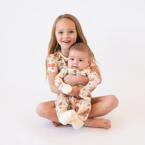 FancyPrince Fox Hound Kids Bamboo Short Two-Piece Pajama Set