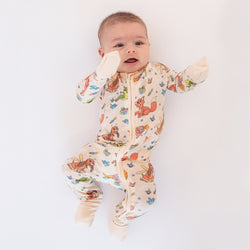 FancyPrince Fox Hound Baby Bamboo Zipper Romper Pajamas