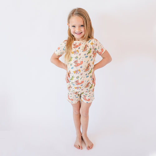 FancyPrince Fox Hound Kids Bamboo Short Two-Piece Pajama Set