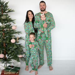 Christmas Snowy Squirrel Buddies Bamboo Family Matching Pajamas