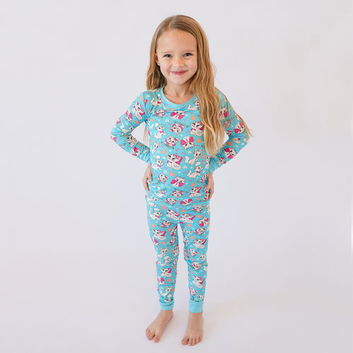 FancyPrince Crown Bow Cat Kid Bamboo Two-Piece Pajama Set