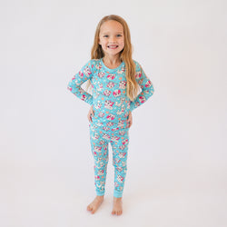 FancyPrince Crown Bow Cat Kid Bamboo Two-Piece Pajama Set