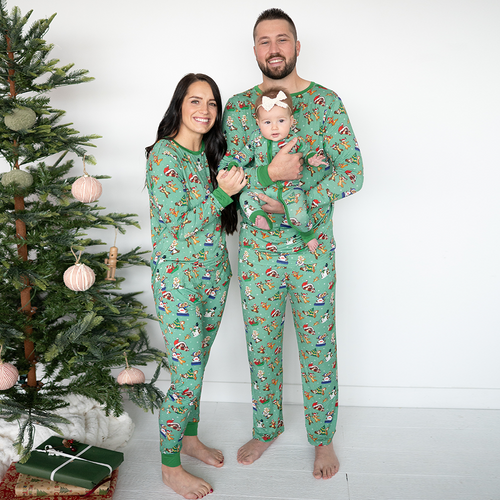 Christmas Snowy Squirrel Buddies Bamboo Family Matching Pajamas