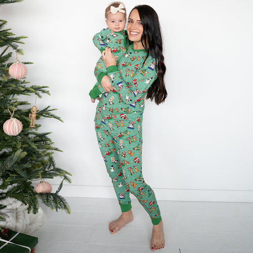 Christmas Snowy Squirrel Buddies Bamboo Family Matching Pajamas