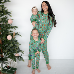 Christmas Snowy Squirrel Buddies Bamboo Family Matching Pajamas