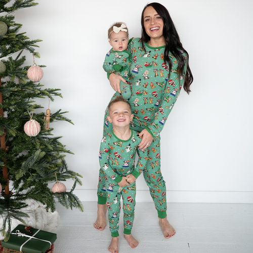 Christmas Snowy Squirrel Buddies Bamboo Family Matching Pajamas