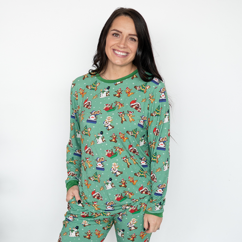 Christmas Snowy Squirrel Buddies Bamboo Family Matching Pajamas